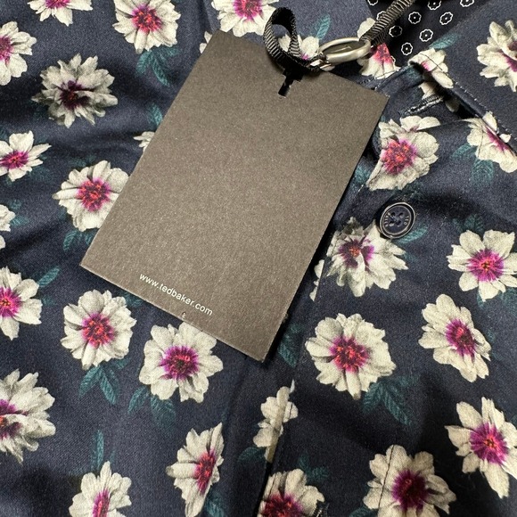 Ted Baker NWT Wewill Slim Fit Floral Button-Up Shirt Size 6 US XXL Chest 44-46 - Picture 6 of 12